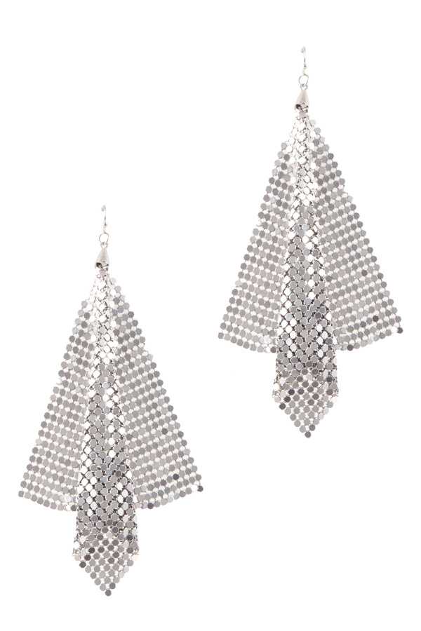 Metal Mesh Triangle Drop Dangle Earring