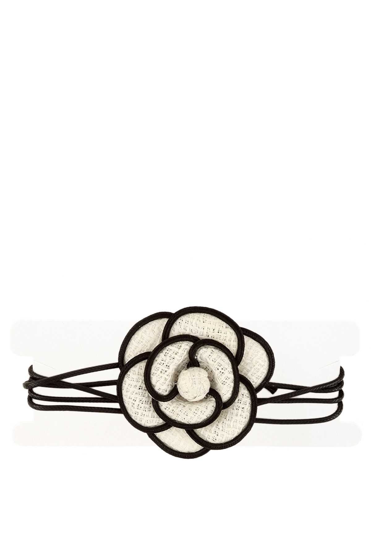 Embroidery Flower Leather Strap Choker