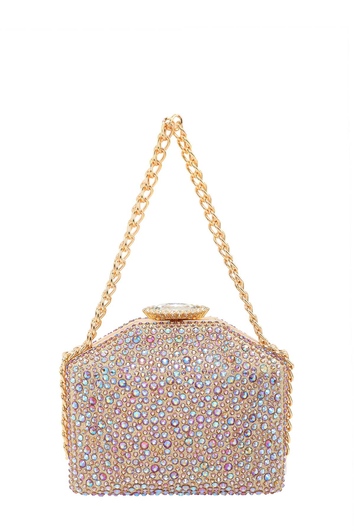 Mini Full Rhinestone Clutch Bag with Crystal Clasp