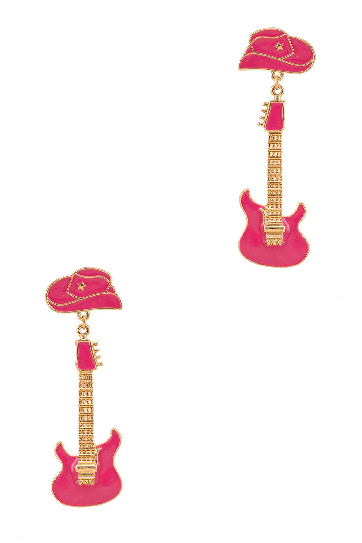 Electric Guitar And Hat Earring