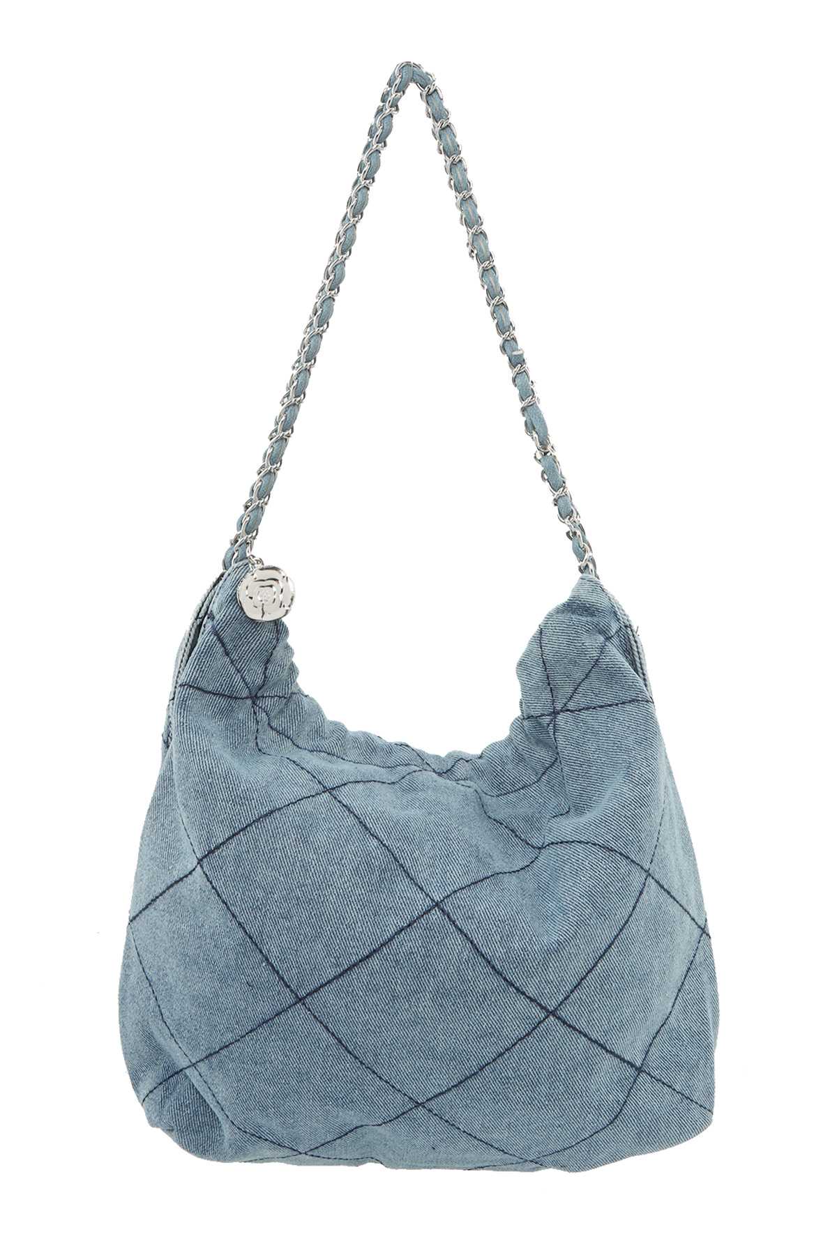 Denim Quilted Shoulder Bag