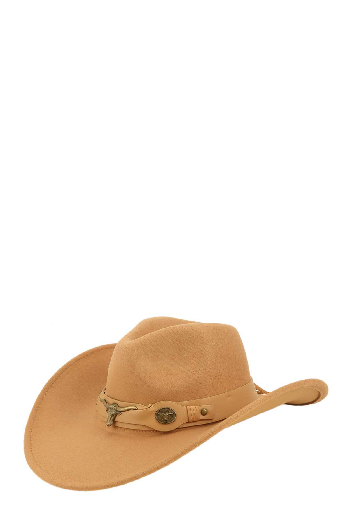 Metal Bull Accent Fedora Cowboy Hat