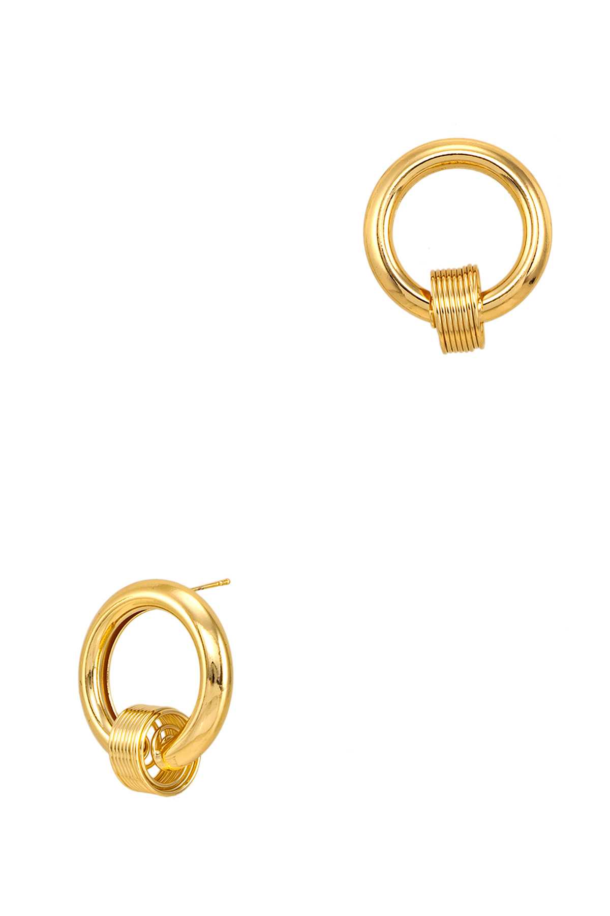 GOLD DIPPED Circle and Spring Earring