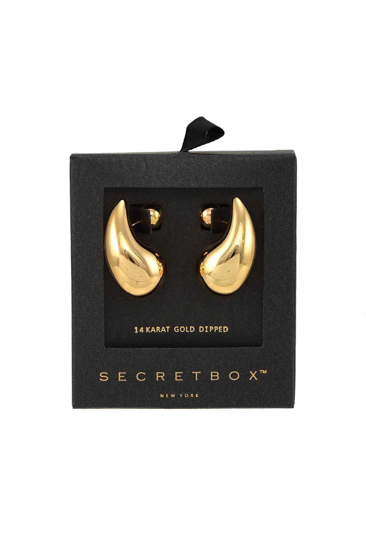 Gold Dipped Tears Shaped Stud Earring