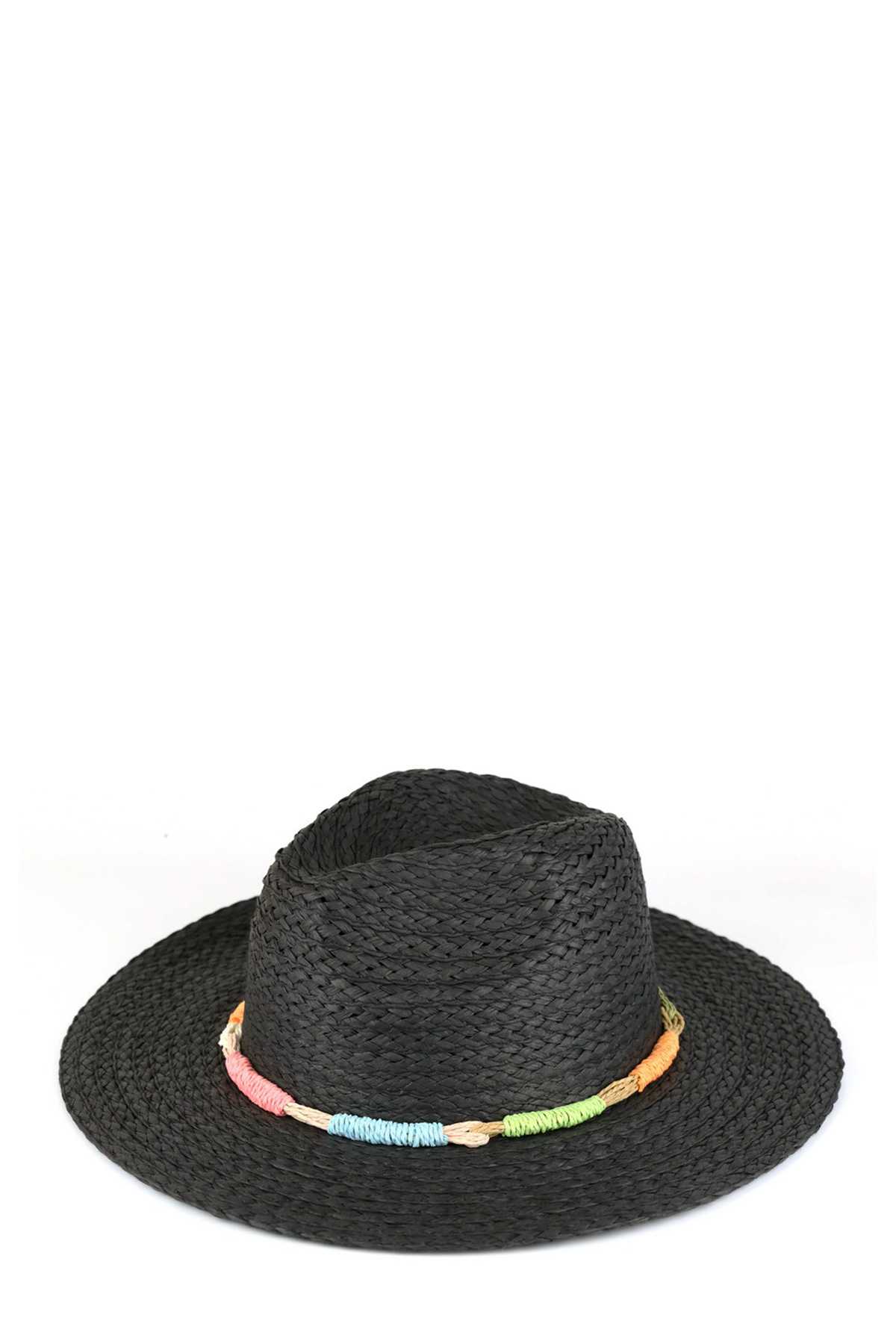 Multi Color Straw Band Straw Hat