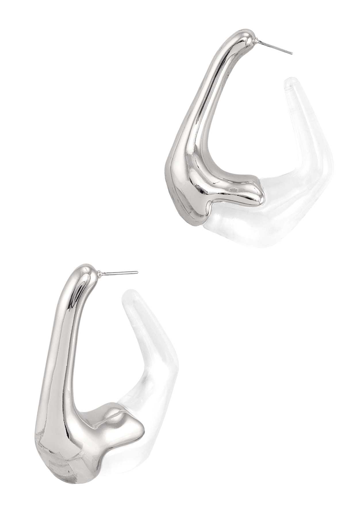 Metal Half Transparent Geometric Earring