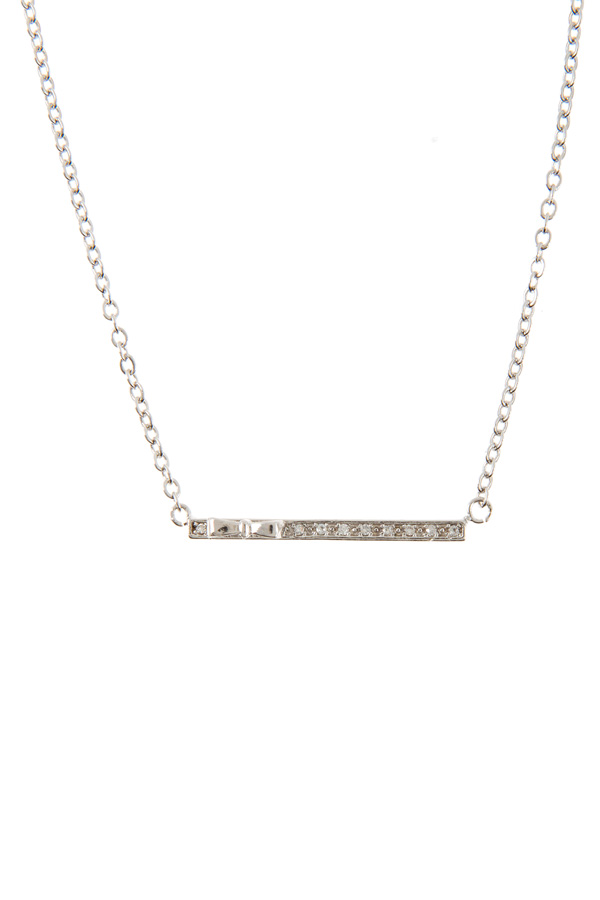 Crystal encrusted bar pendant necklace
