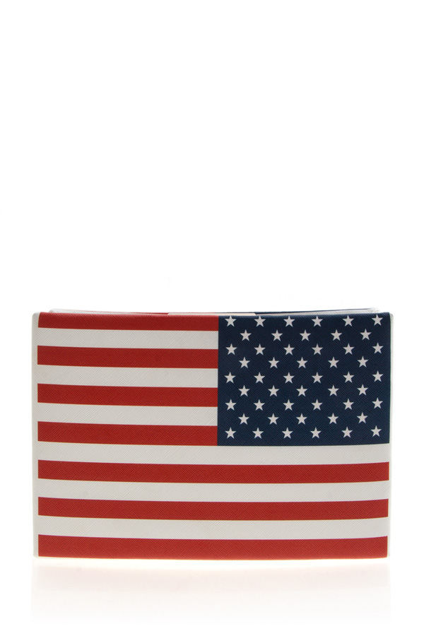 American flag hard case clutch