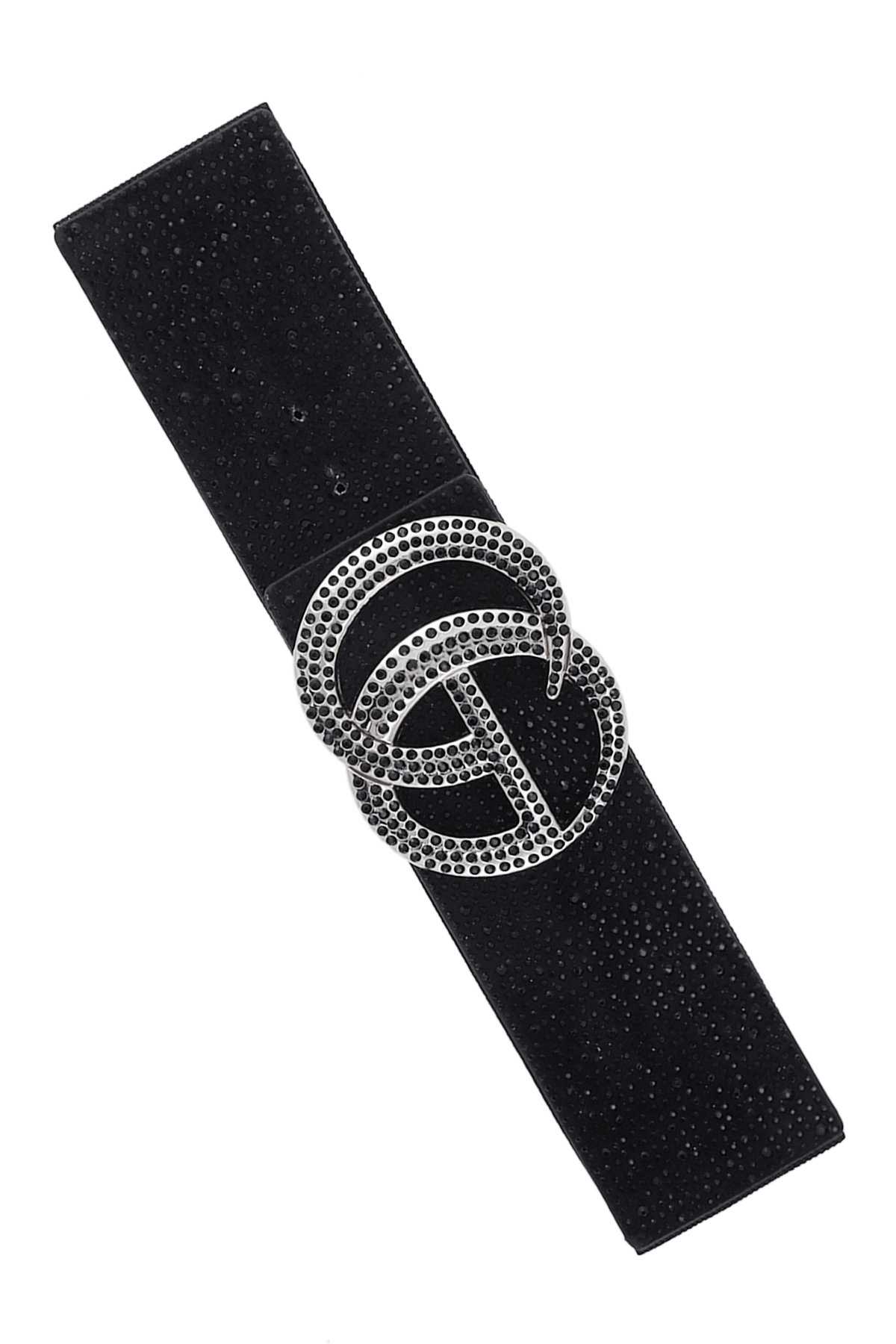 Rhinestone GO Buckle Elastic Belt