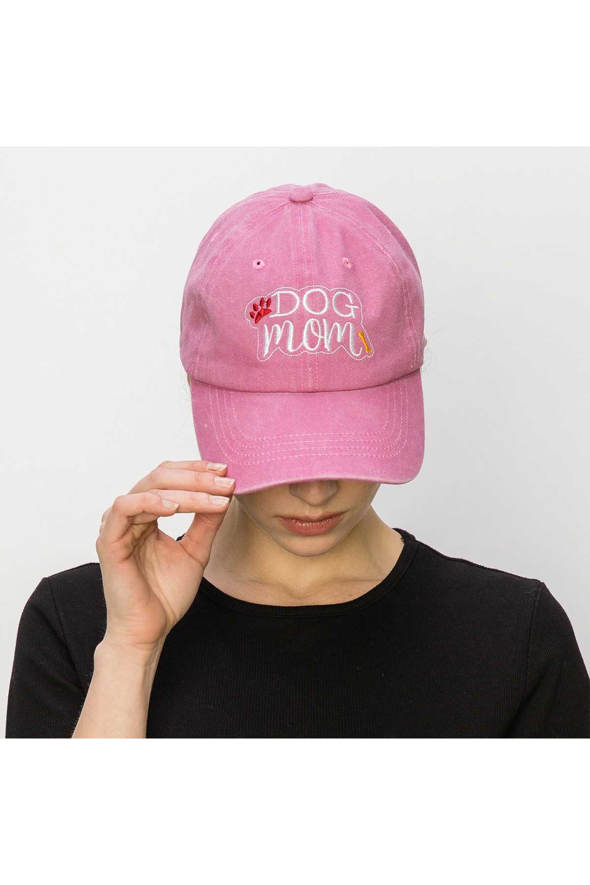DOG MOM Embroidery Pigment Cap