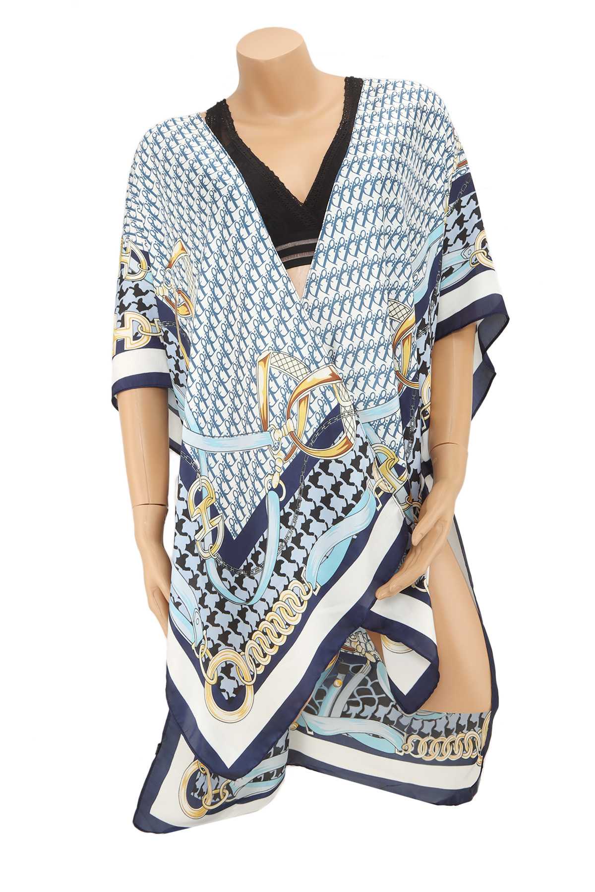 Abstract Pattern Print Kimono