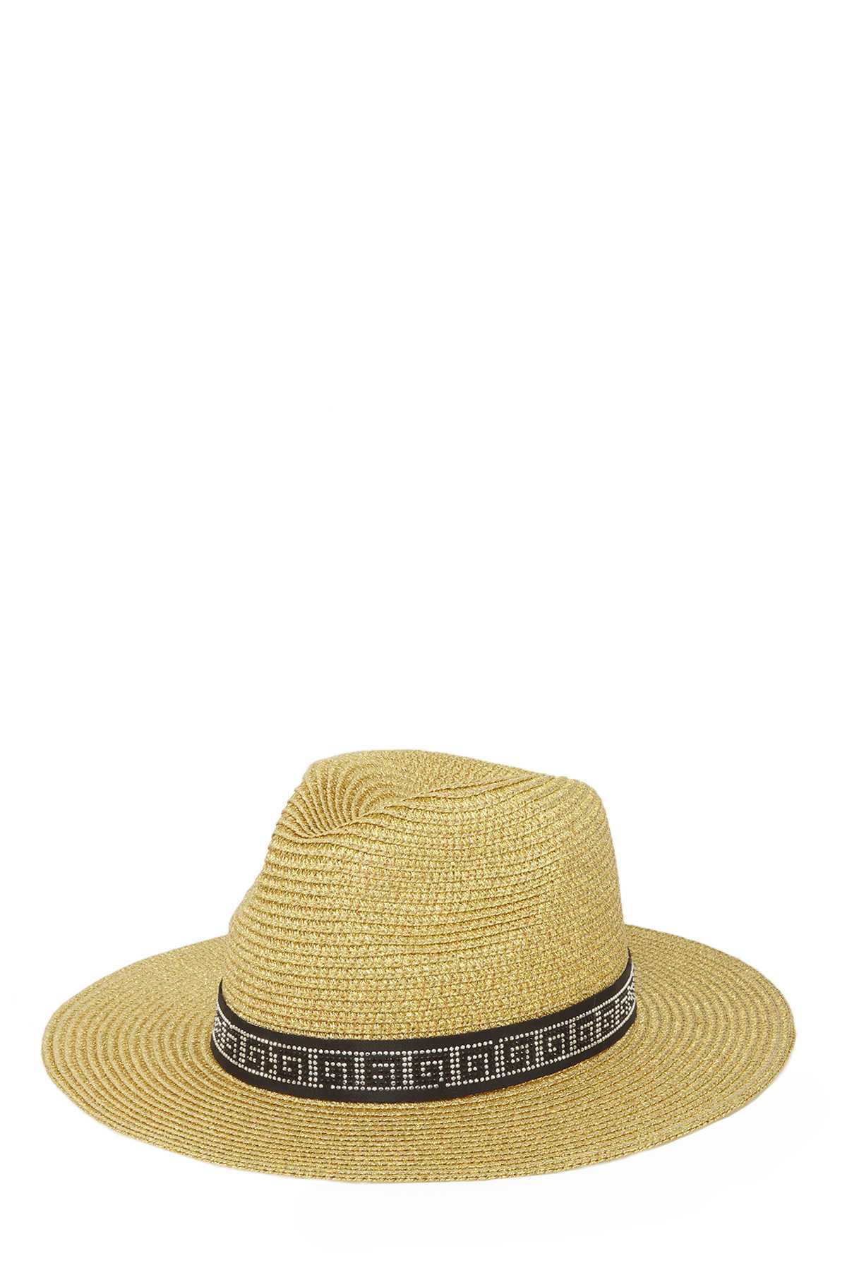 Greek Pattern Strawband Straw Hat