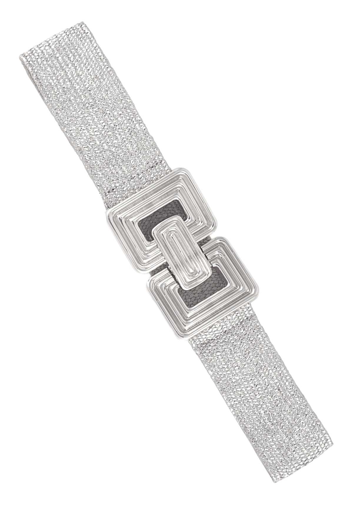 METAL ROUND RECTANGLE ELASTIC FASHION BELT