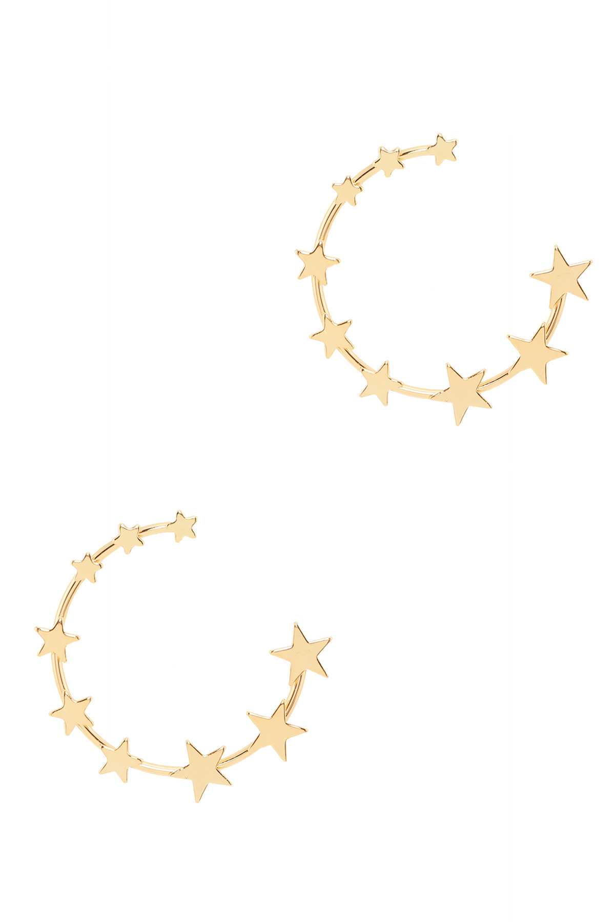 Star Accent Metal Hoop Earring