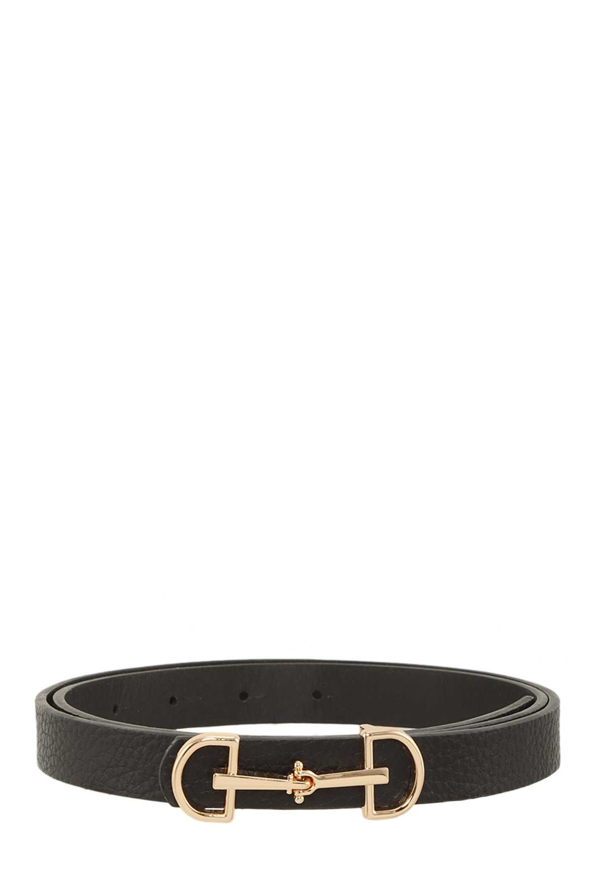 Lux D Ring Horse Bit Buckle Skinny Belt