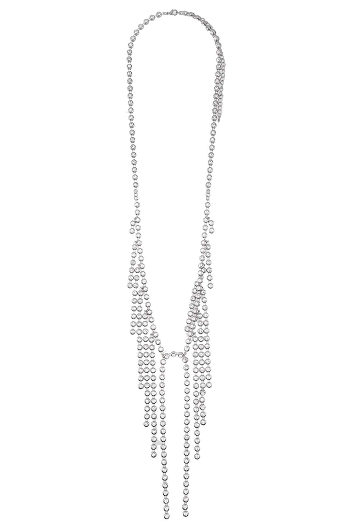 Rhinestone Fringe Necklace