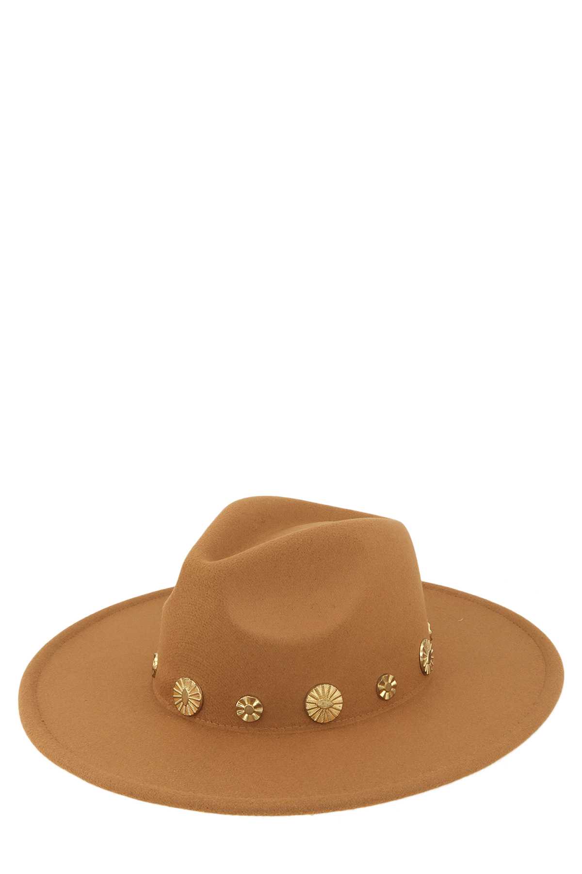 Metal Circle Accent Fedora Hat