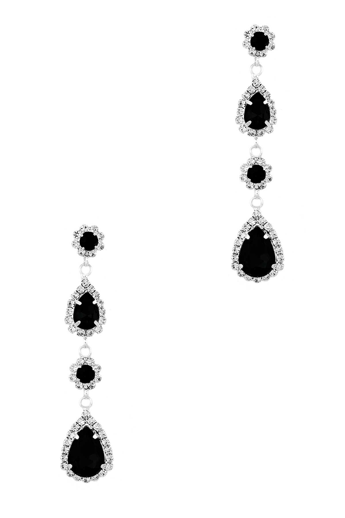 Rhinestone Tear Charm Dangle Earring