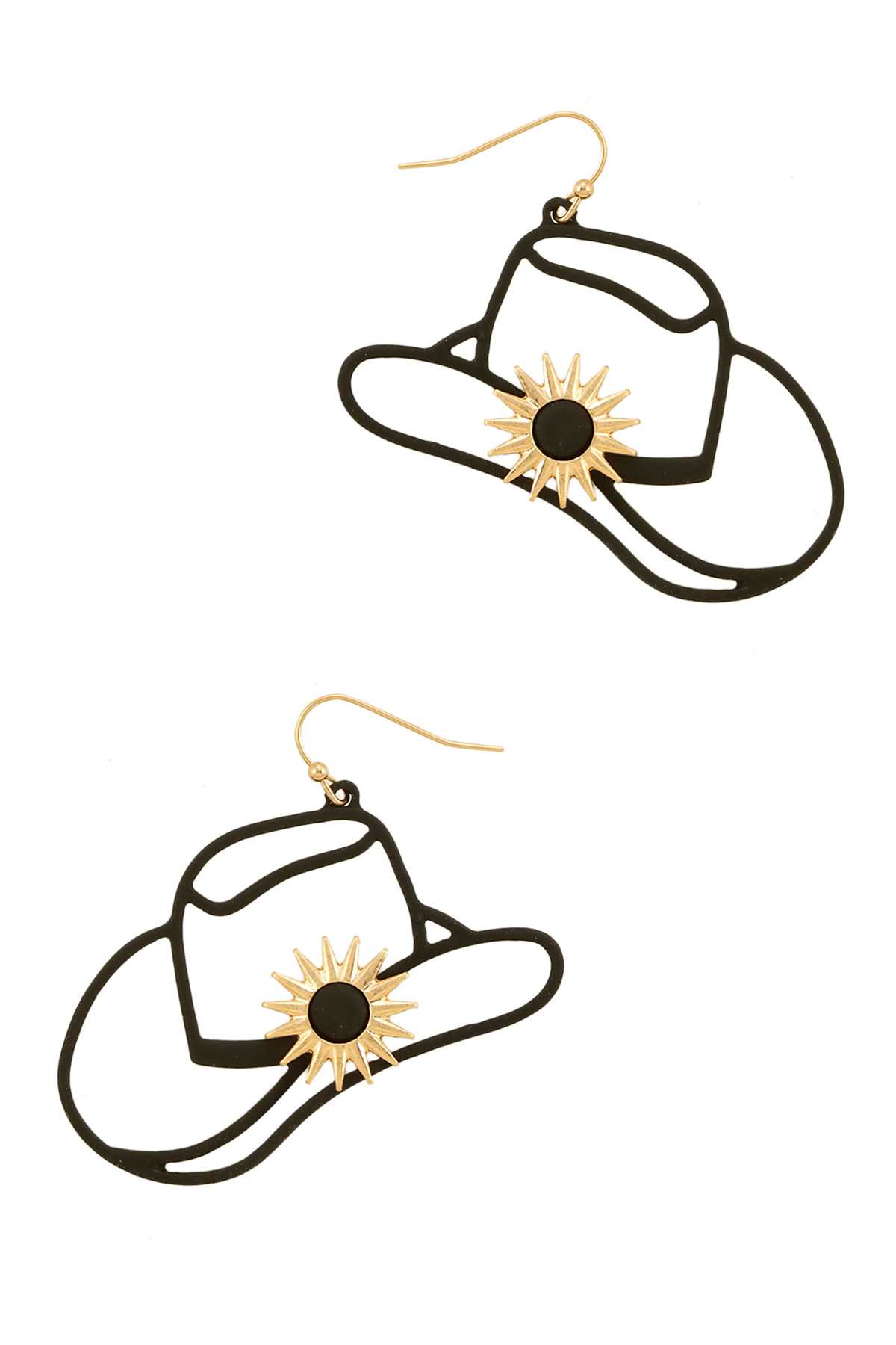 Cowboy Hat Dangle Fish Hook Earring