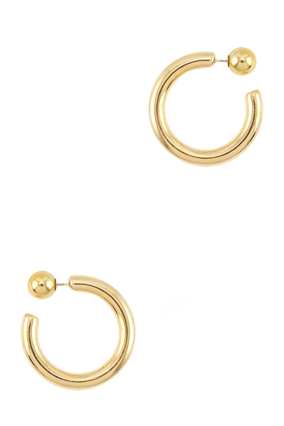 40mm Metal Thick Half Circle Stud Hook Earring