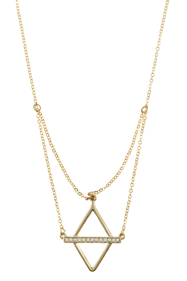 Geo Diamond shape pendant necklace