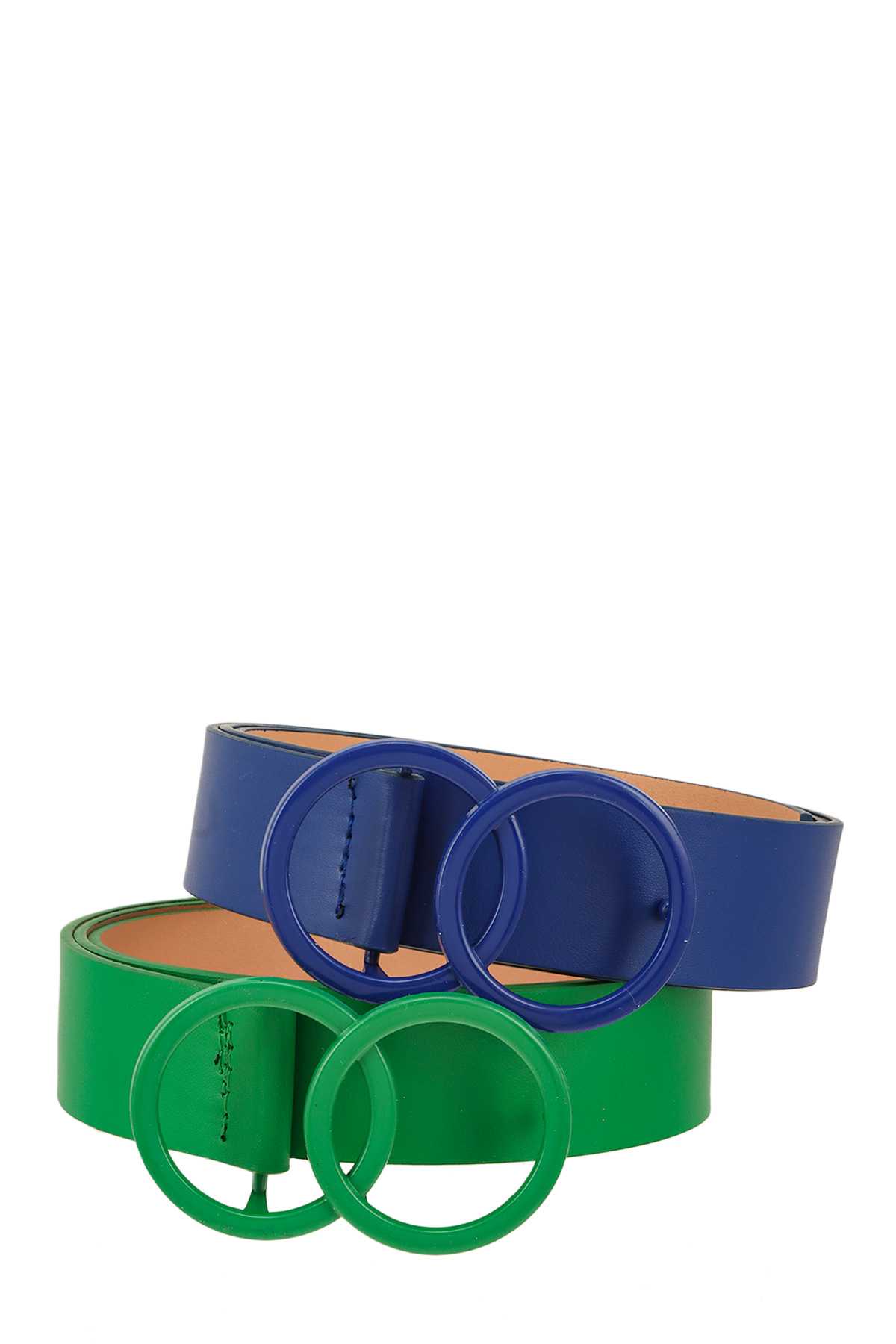 Color Coated Circle Buckle Belt Set