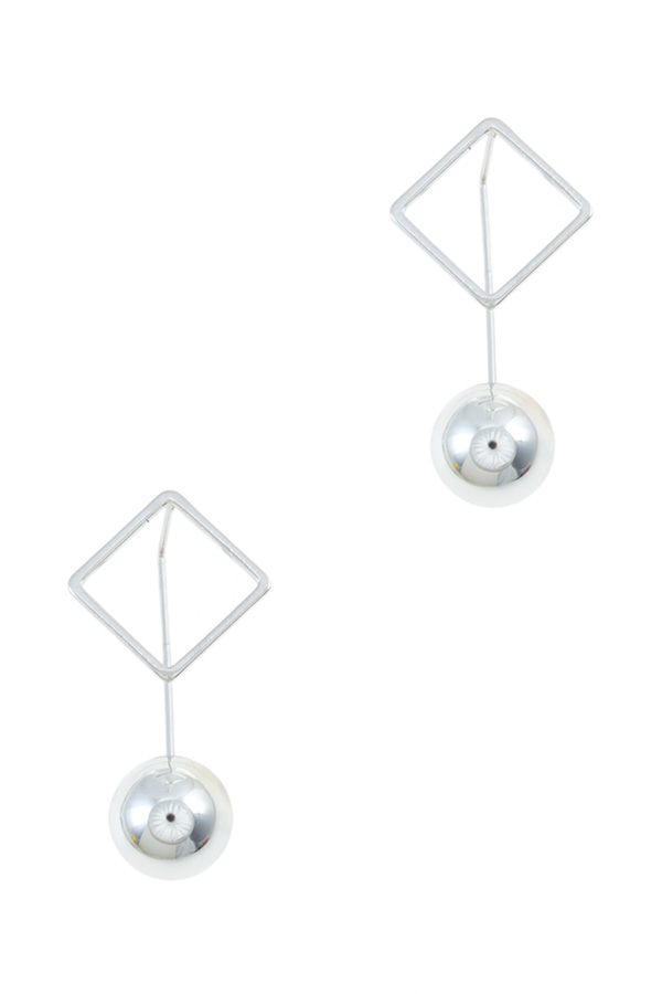 Diamond cutout disco ball stud earrings