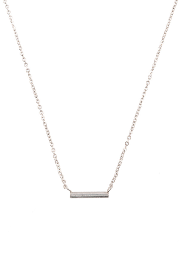 Simple bar charm necklace