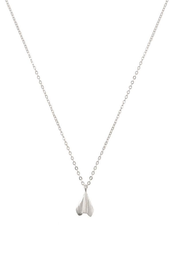 Paper airplane pendant necklace