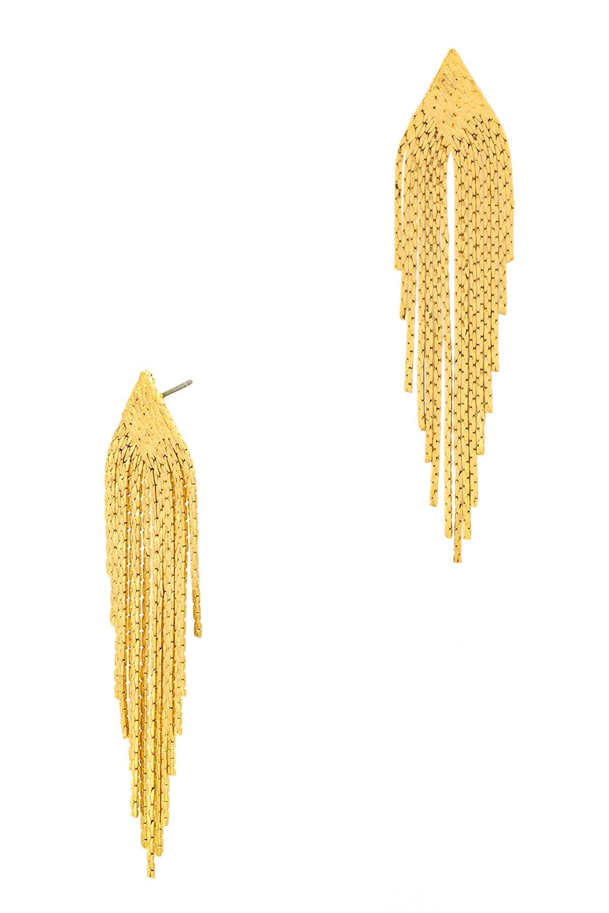 Metal Triangle Tassle Earring