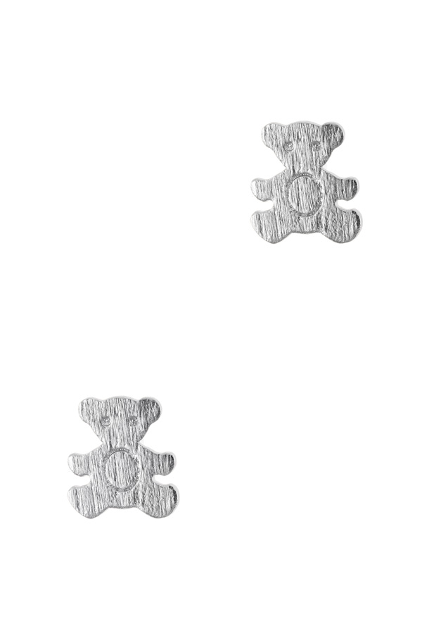 Teddy bear tiny delicate metal earrings