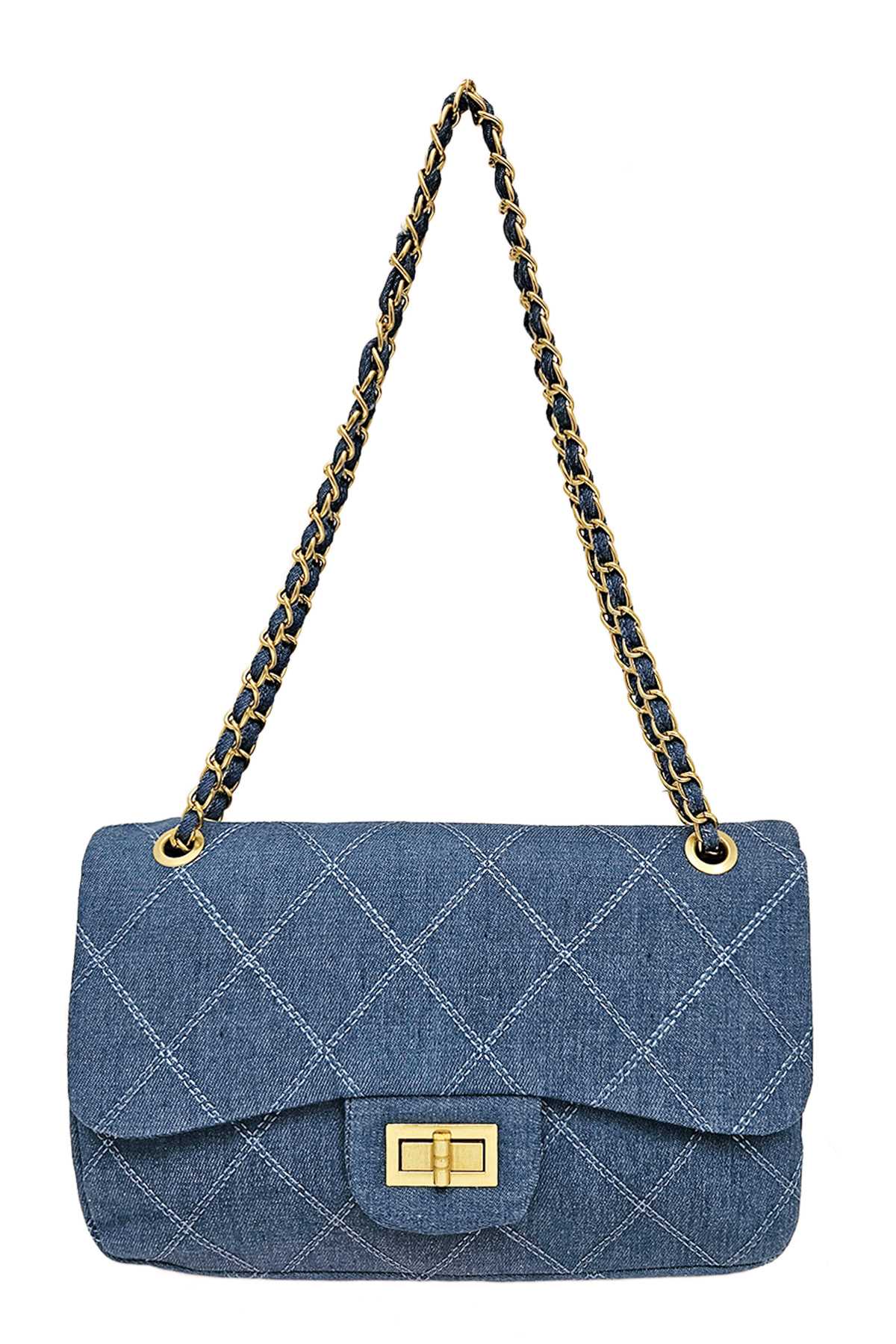 Denim Rectangular Quilted Bag