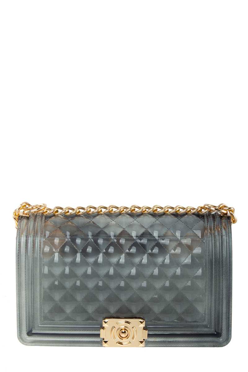 Pop Color Rectangular Jelly Shoulder Bag