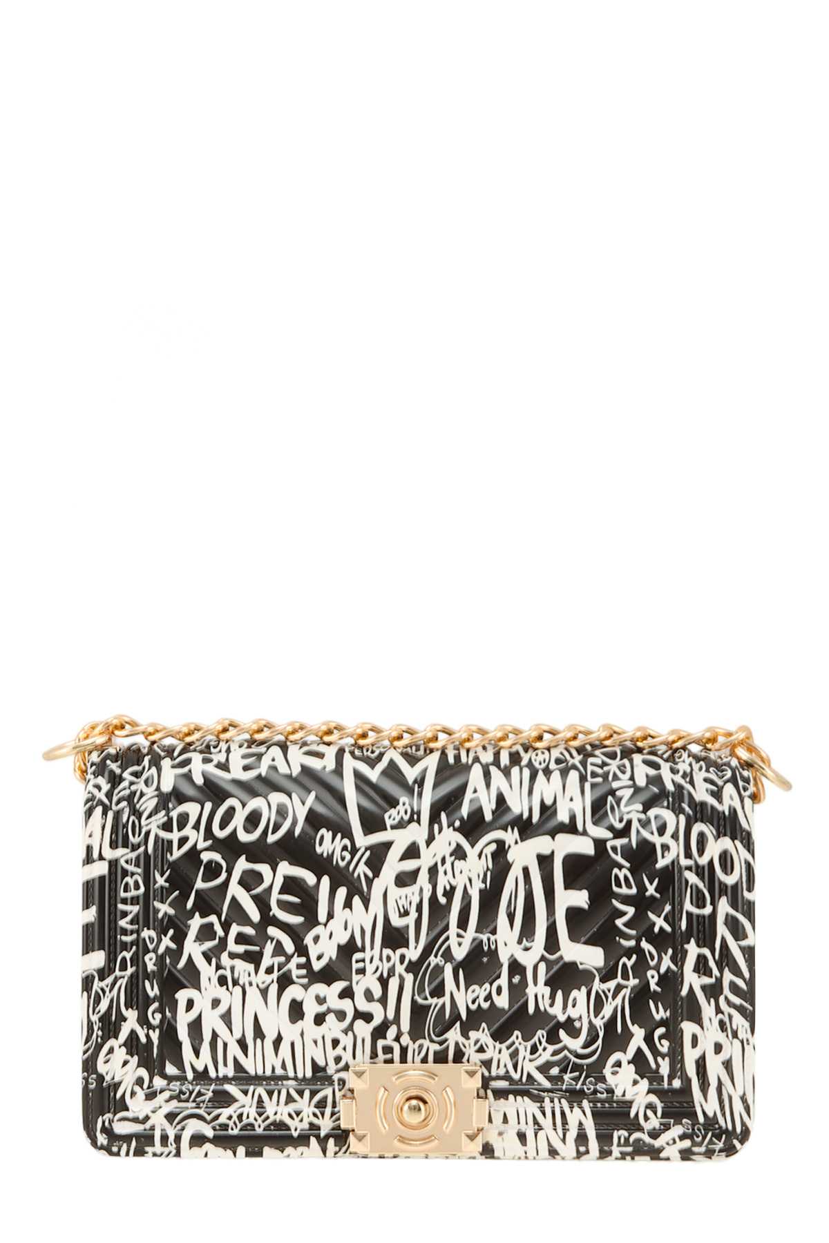 Graffiti Chevron Pattern Jelly Shoulder Bag