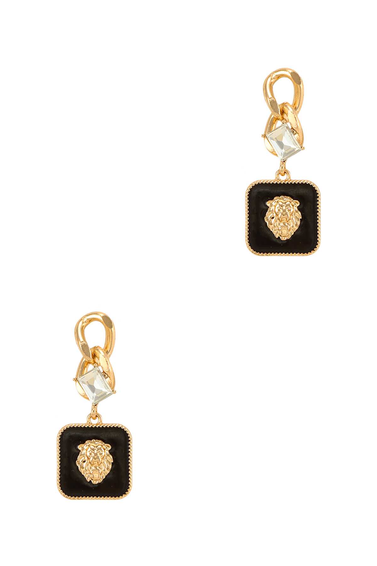Lion Square Accent Earring