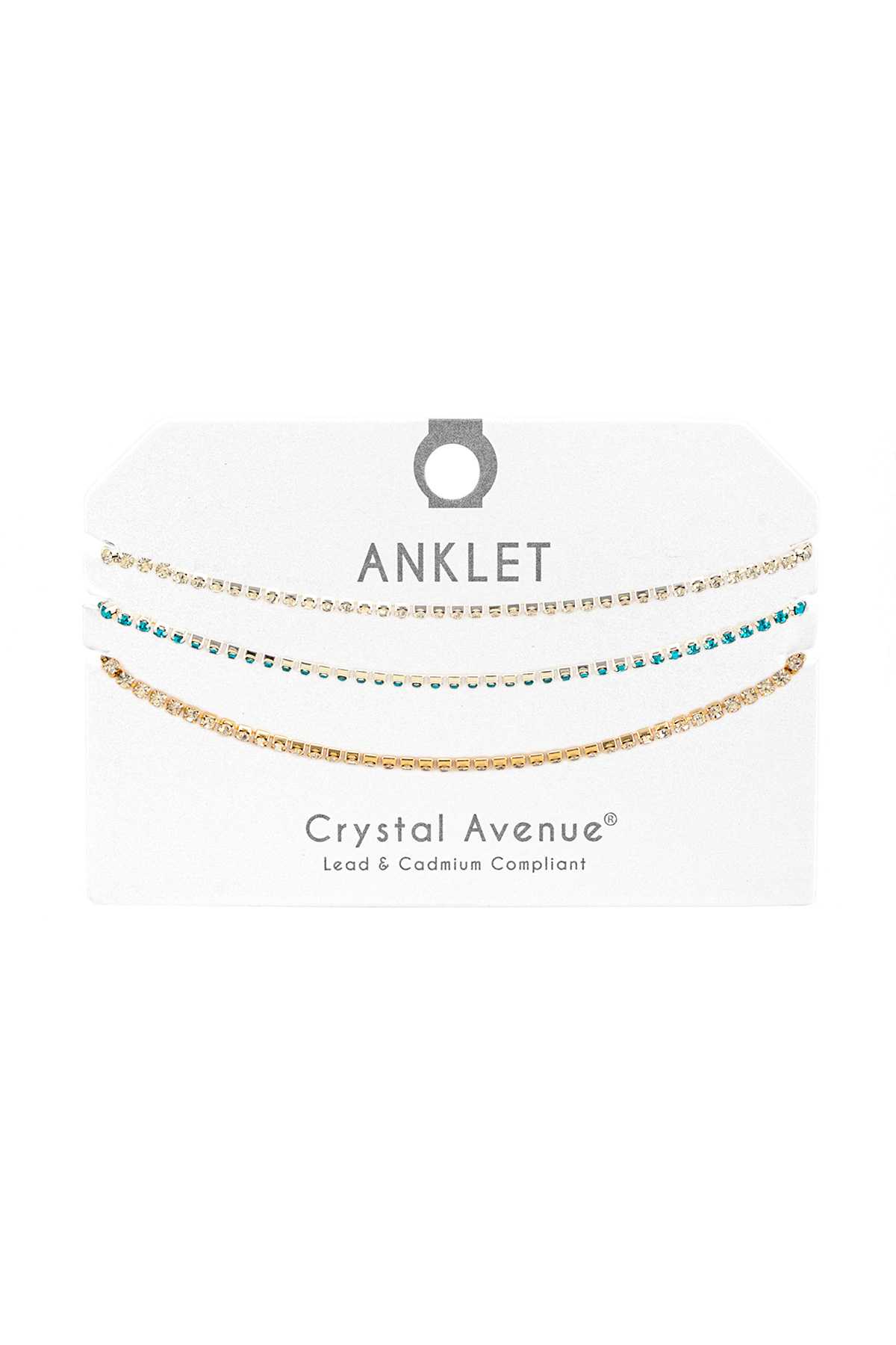 Rhinestone Three Color Layers Anklet