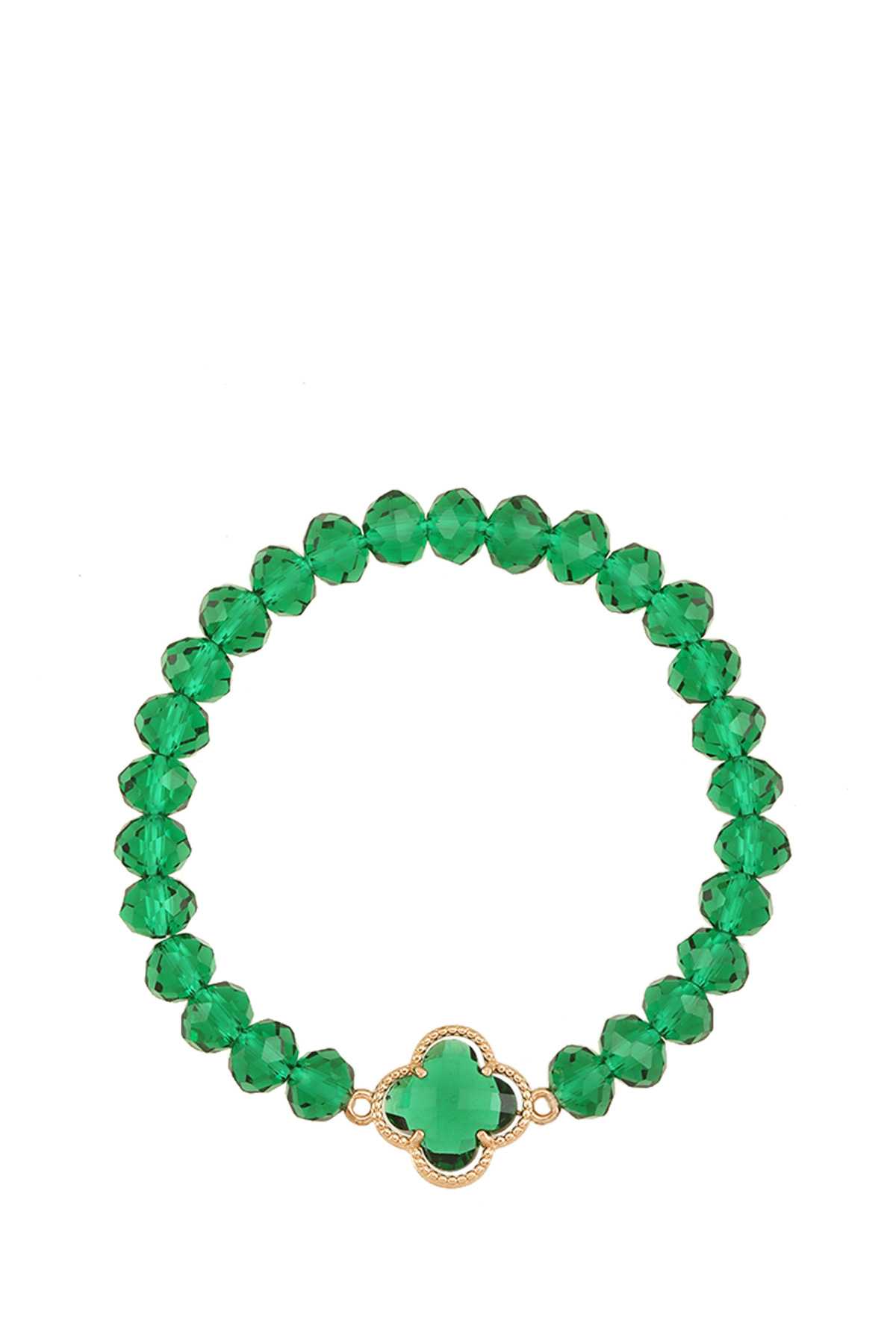 Clover Glass Bead Bracelet