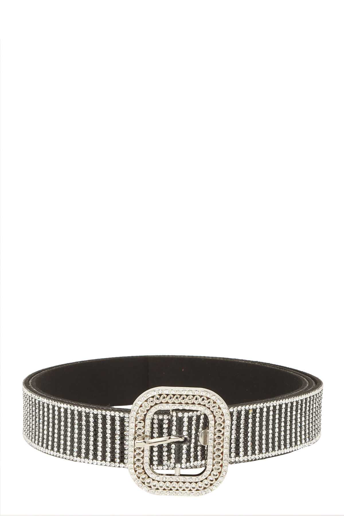 Rhinestone Line Pattern Belt