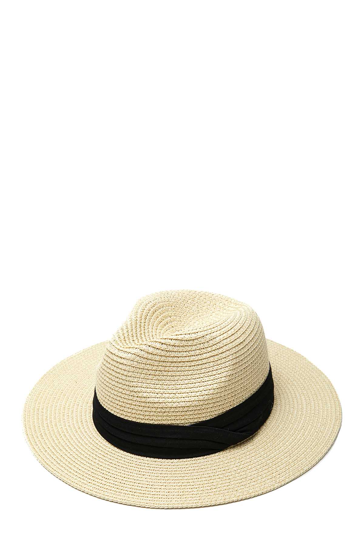 Black Band Fedora Straw Hat