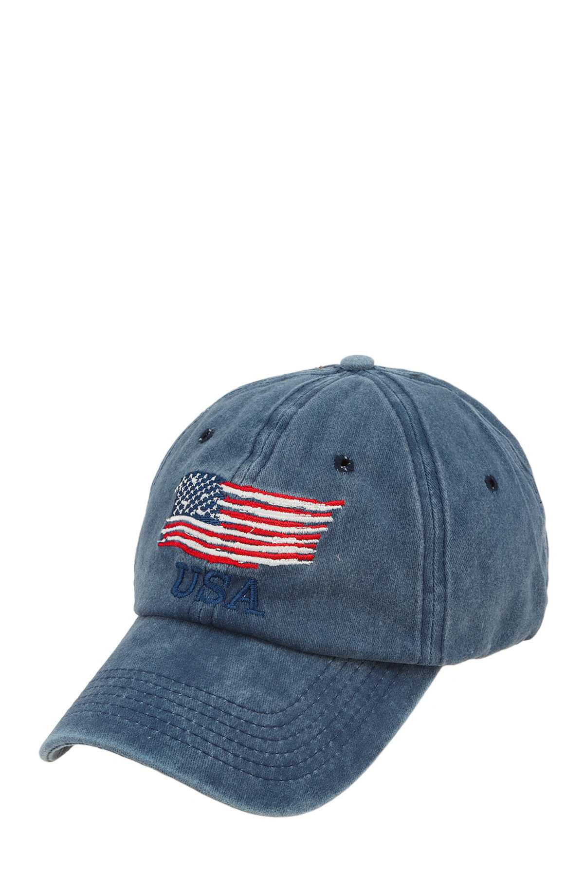 American Flag Embroidered Pigment Cap