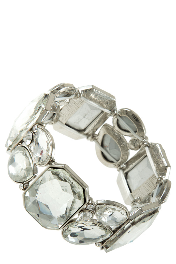 Multi shape crystal stretch bracelet