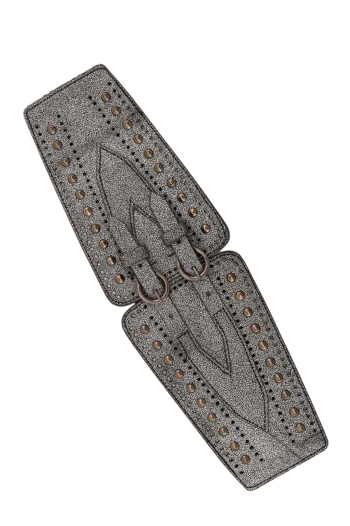 Spike Studded Metalic Stretch Belt