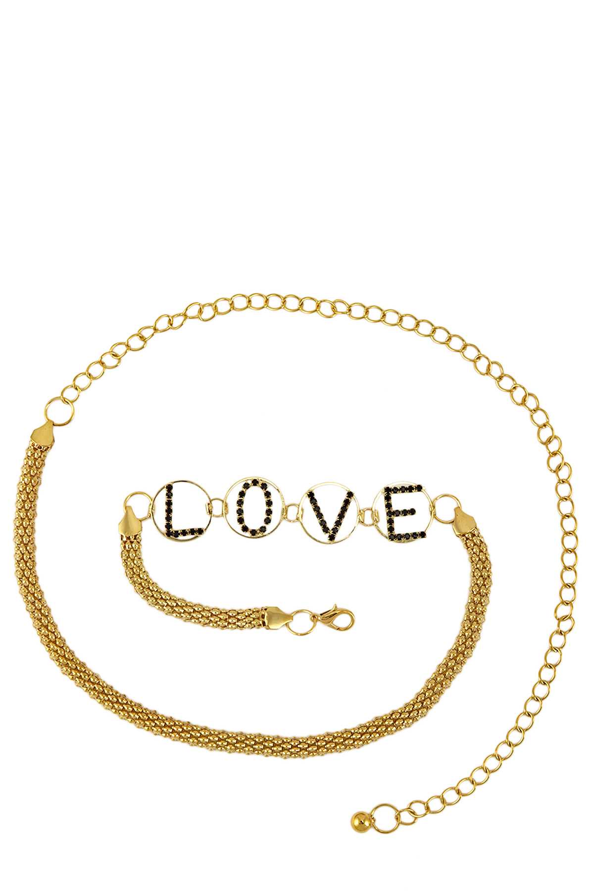 'LOVE' Rhinestone Chain belt