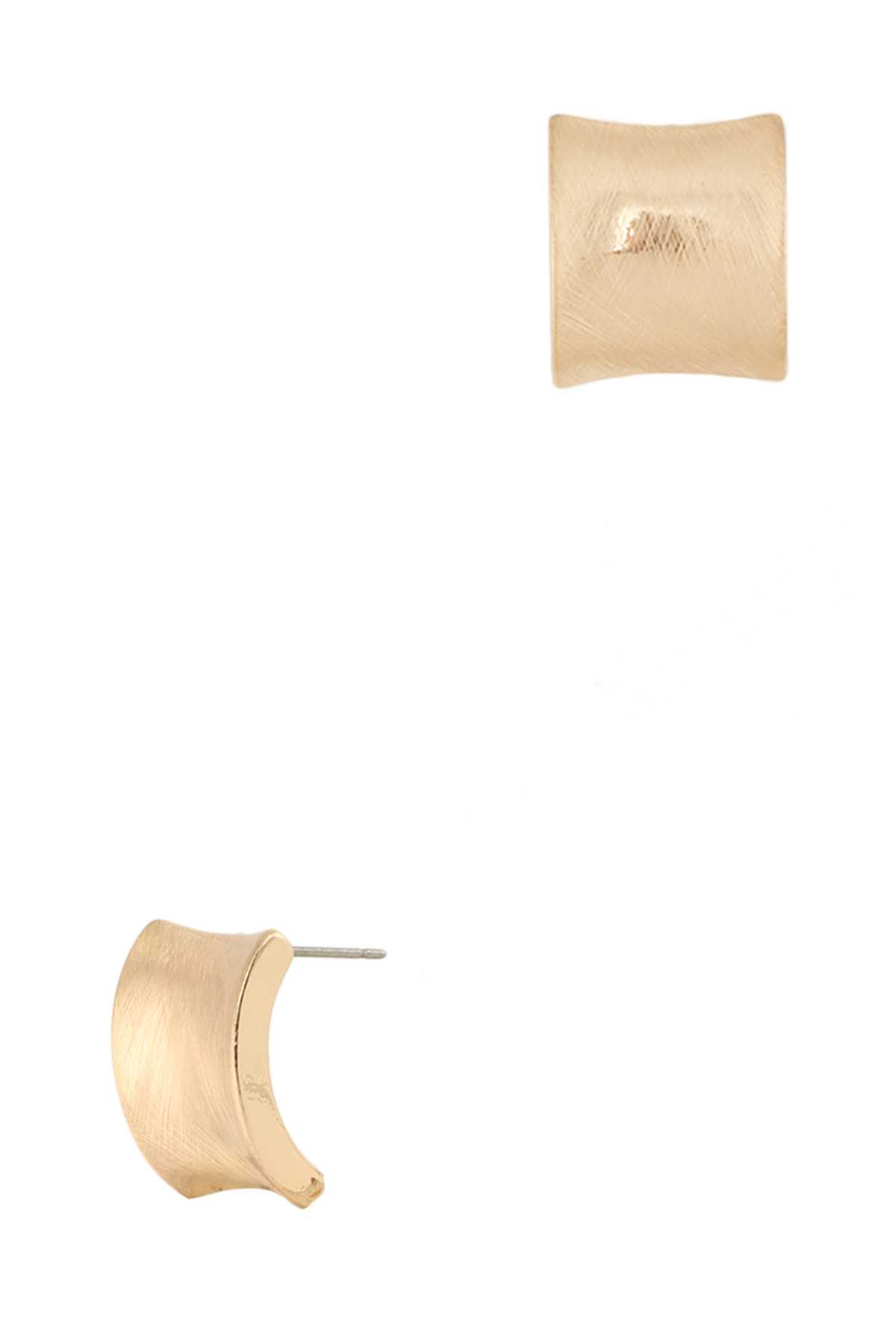 Metal Square Curved Stud Earring