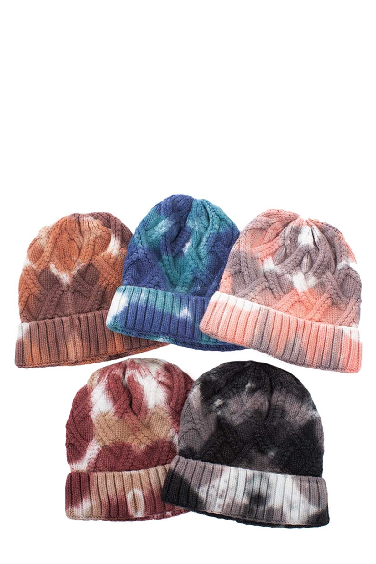 Tie Dye Pattern Woven Beanie