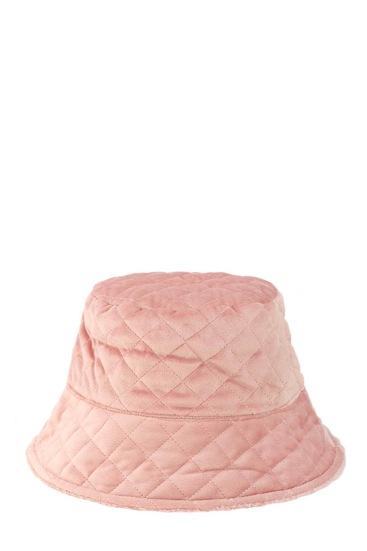 Quilted Velvet and Fur Reversible Bucket Hat