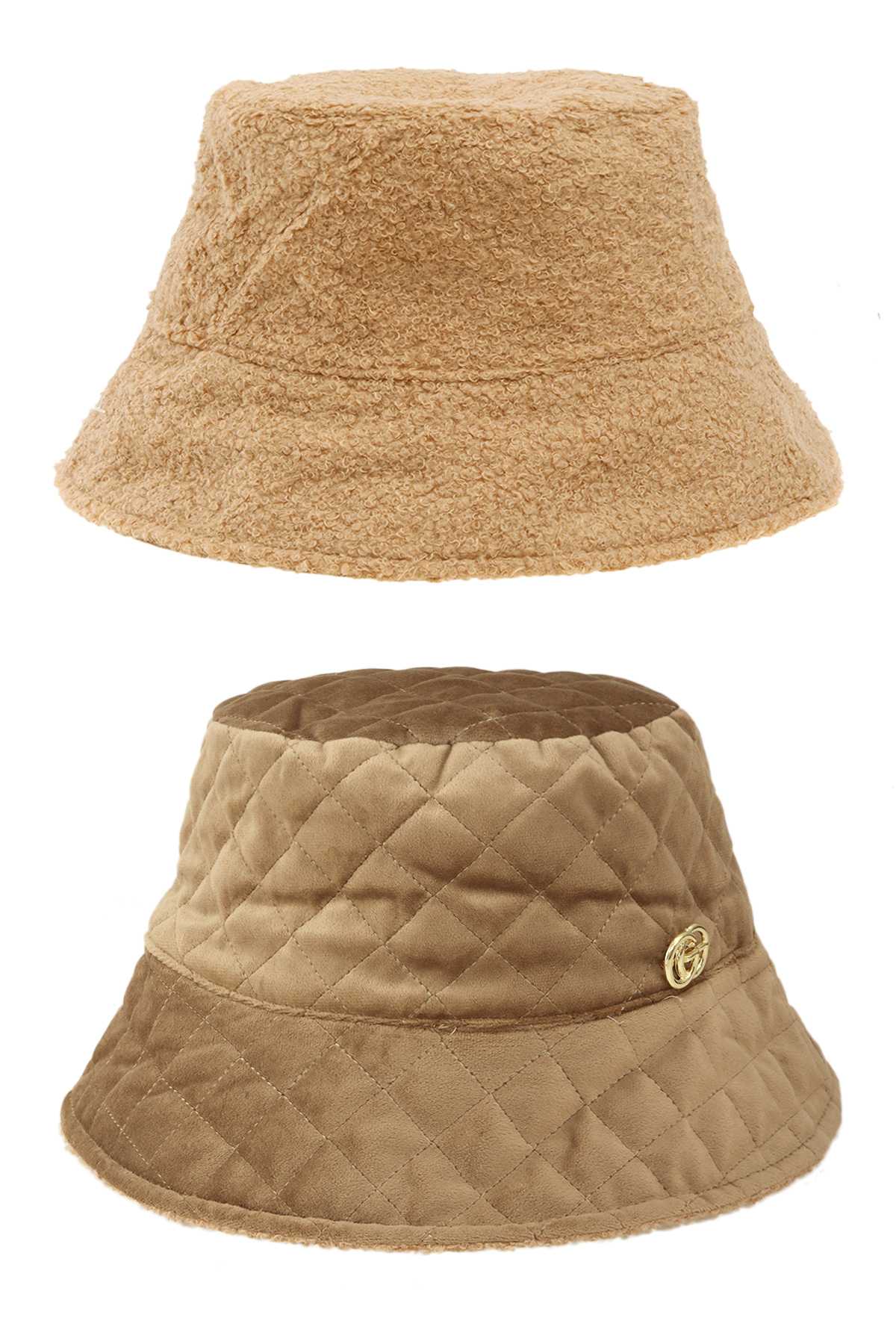 Quilted Velvet and Fur Reversible GO Bucket Hat