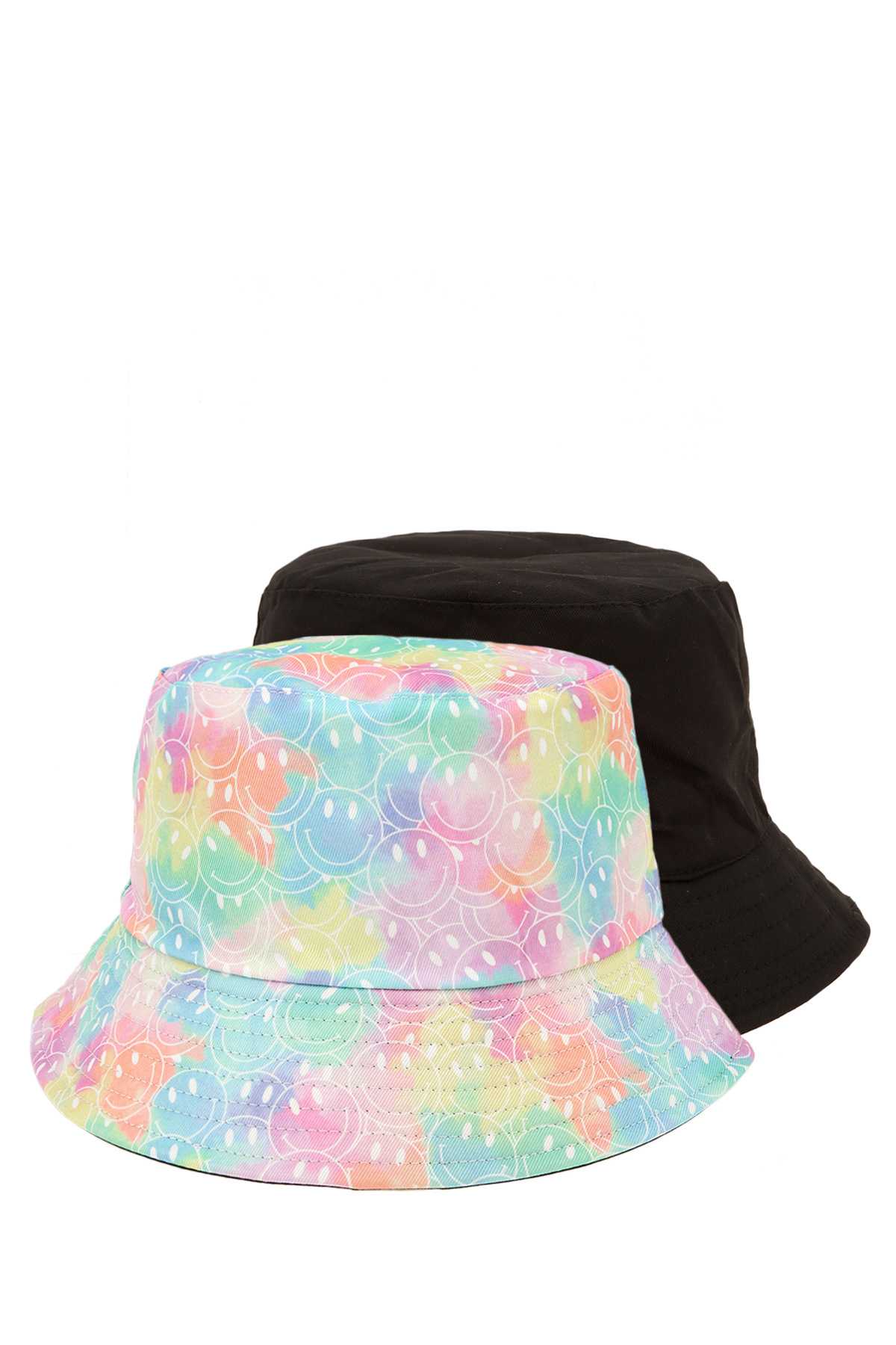 Colorful Smiley Face Reversible Bucket Hat