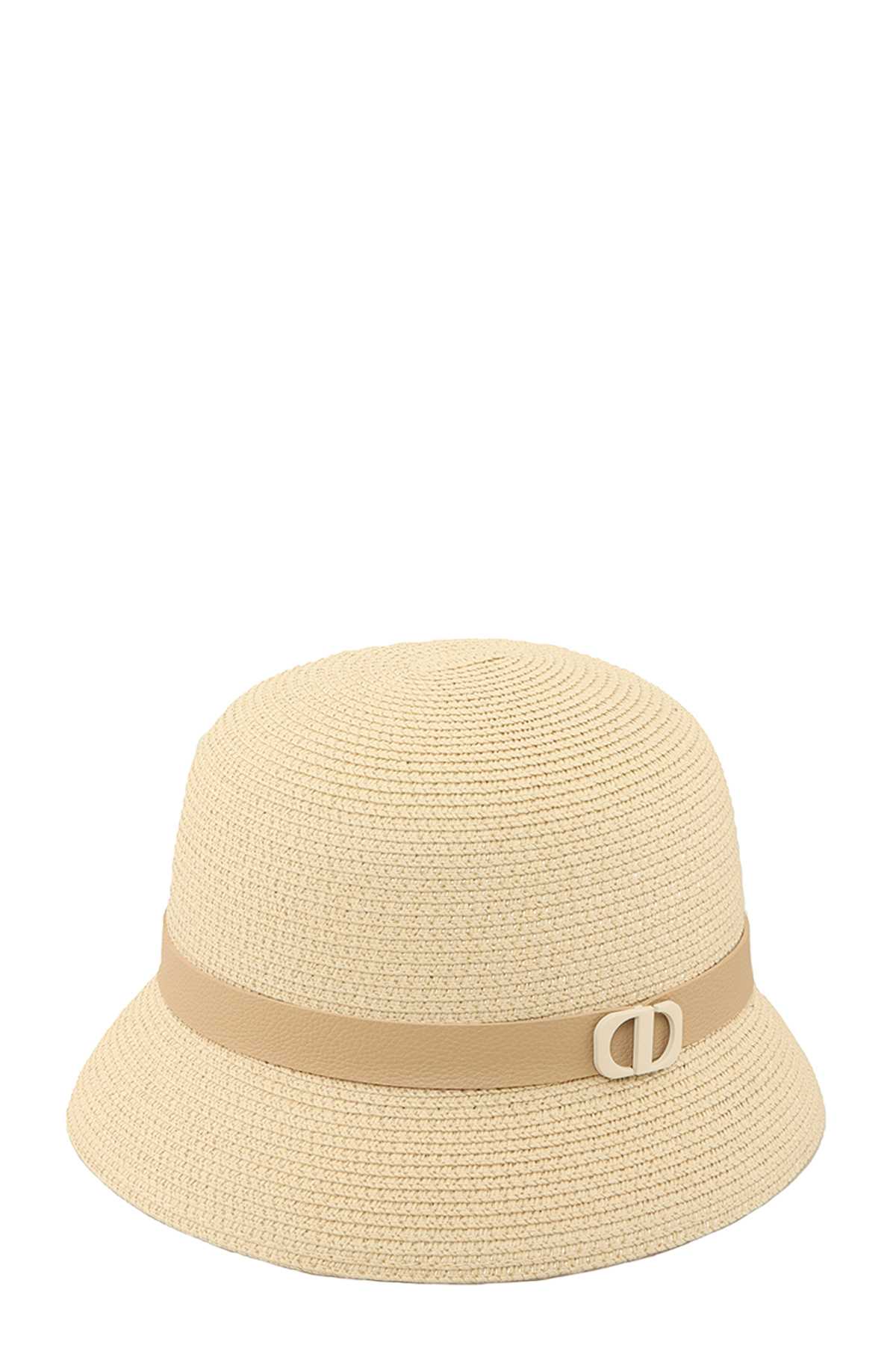 Straw Fashion Hat with Lock Accent