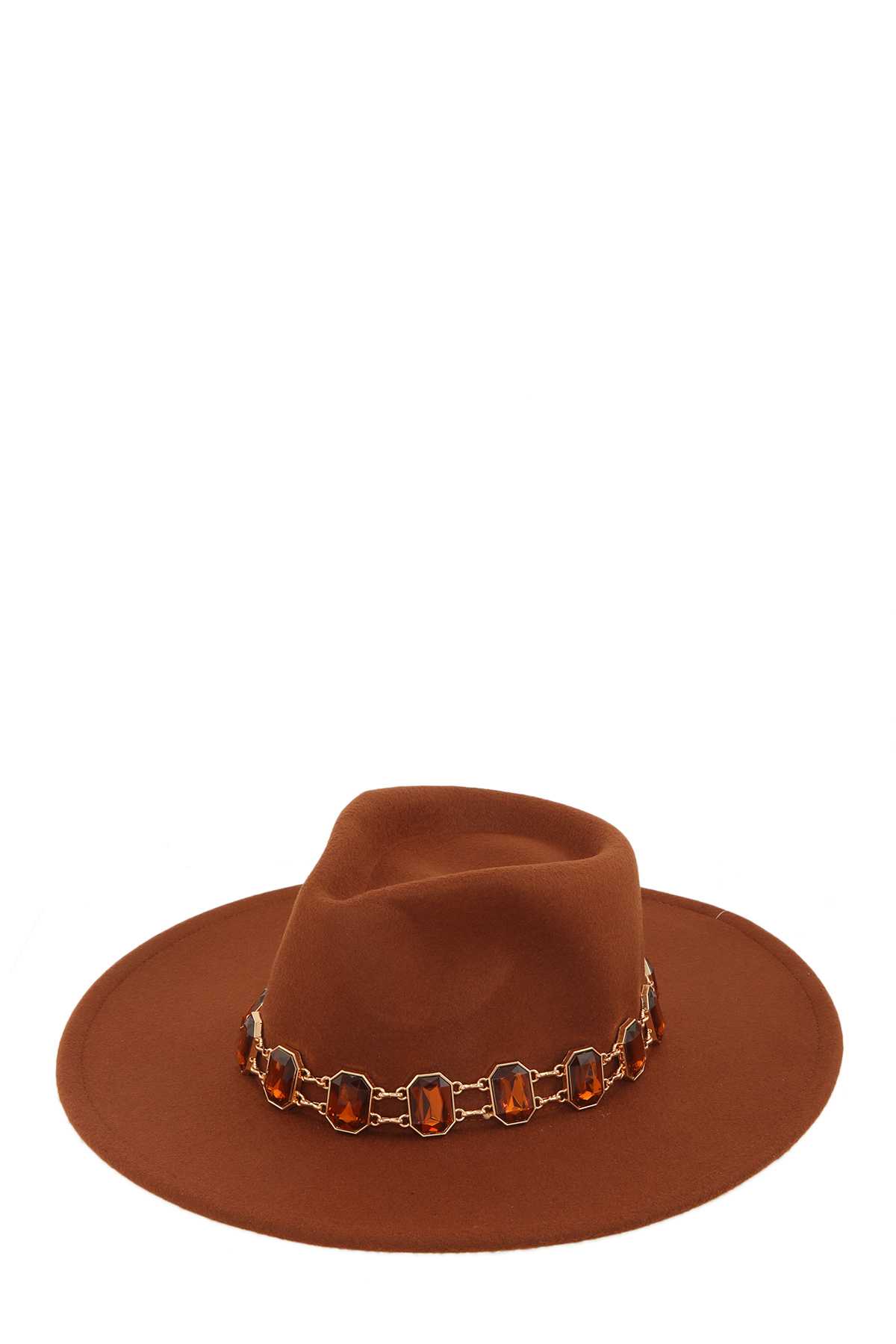 Fedora Hat with Crystal Accent